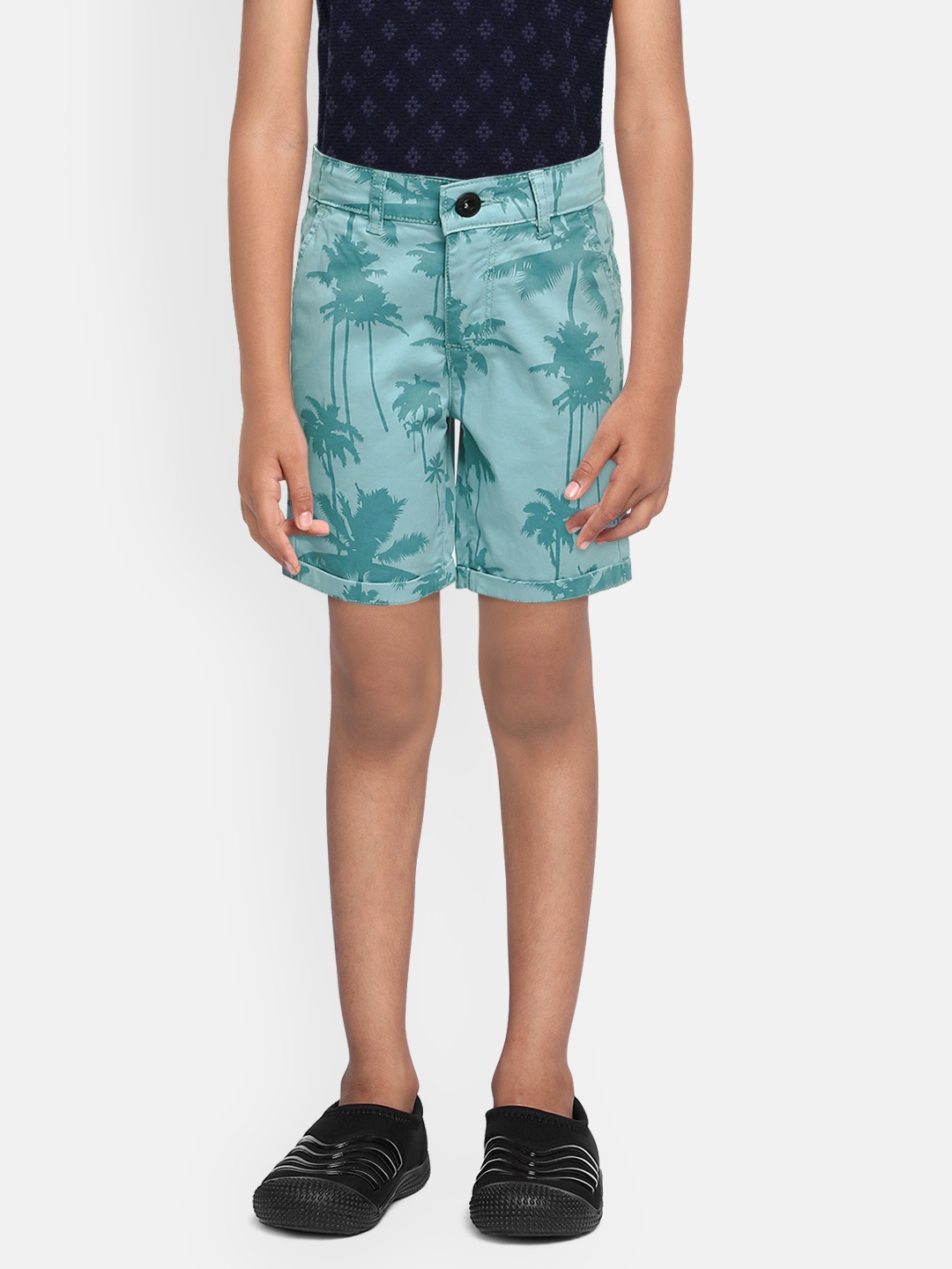 

Lee Cooper Boys Blue Printed Regular Fit Chino Shorts