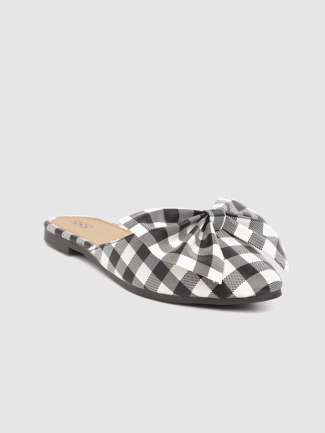 

Street Style Store Women Black & White Checked Mules