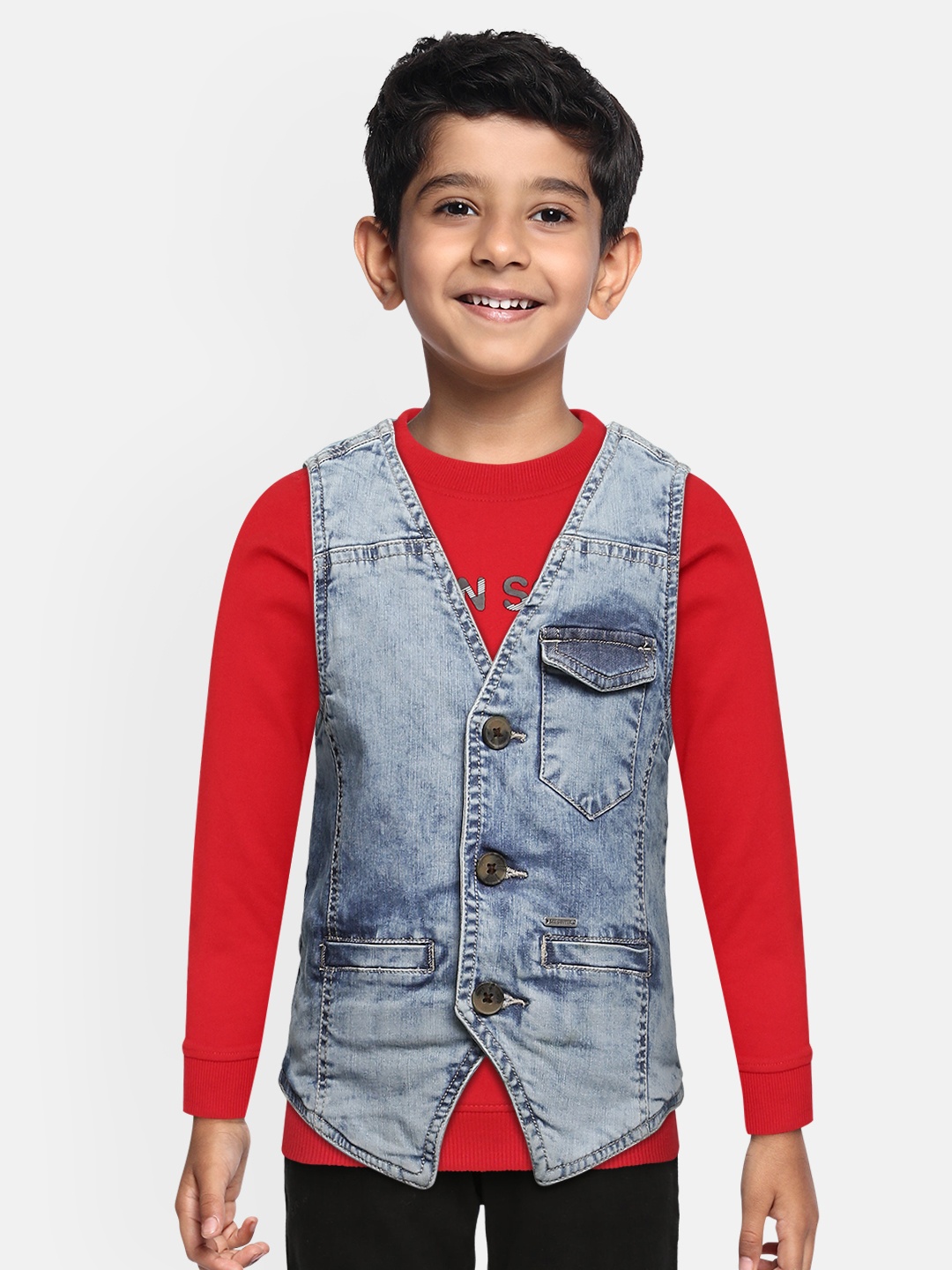 

Lee Cooper Boys Blue Washed Denim Waistcoat