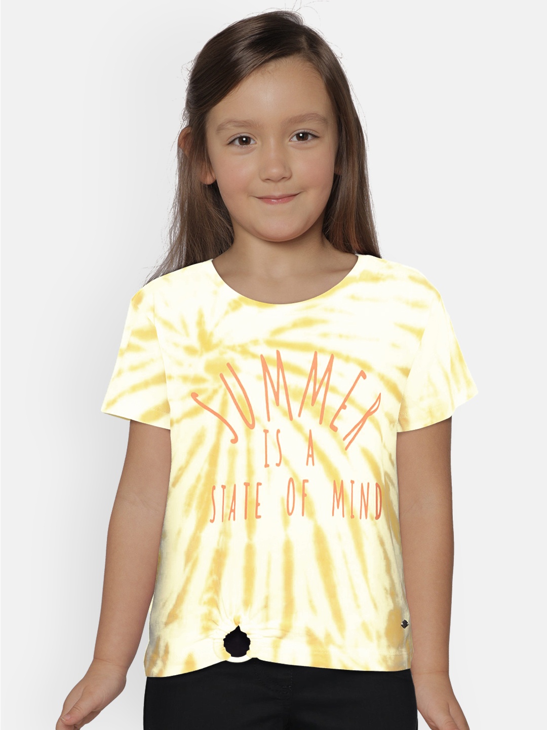 

Lee Cooper Girls Yellow Printed Round Neck T-shirt