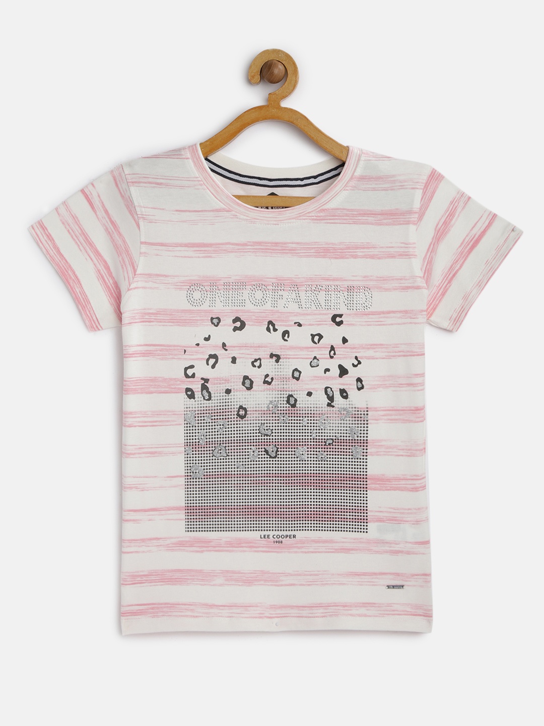 

Lee Cooper Girls Off-White Striped Round Neck T-shirt