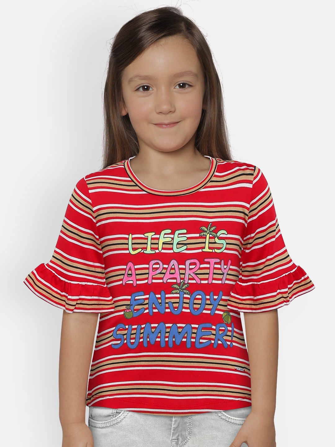 

Lee Cooper Girls Red Printed Round Neck T-shirt
