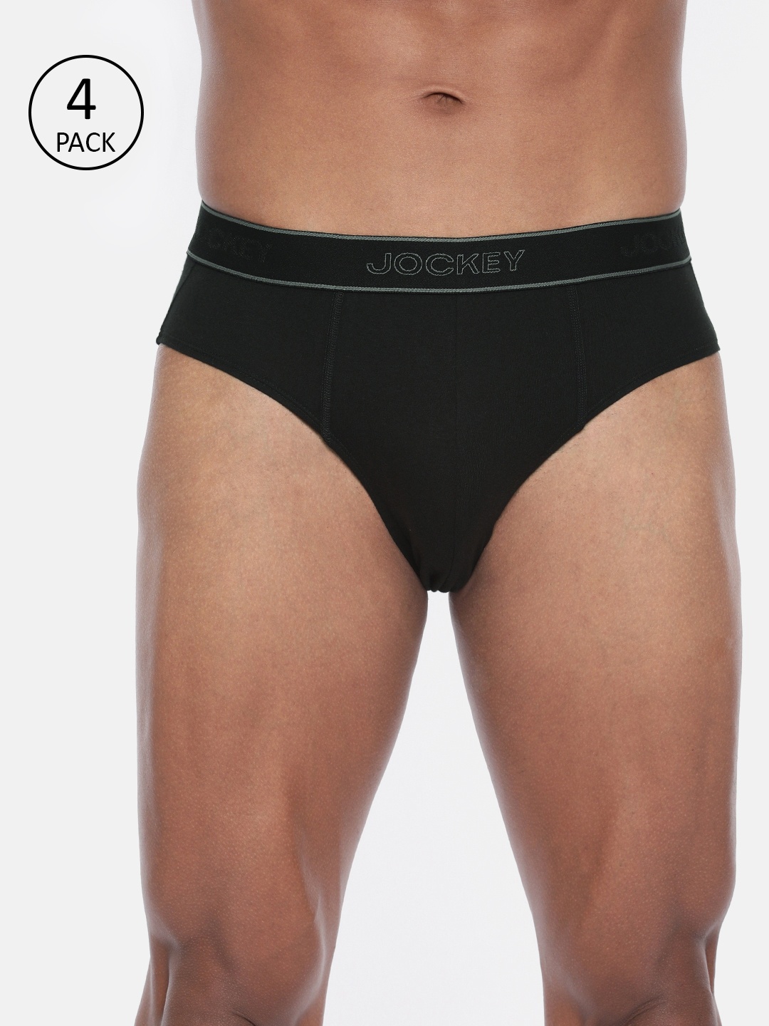 

Jockey Men Pack of 4 Black Solid Briefs