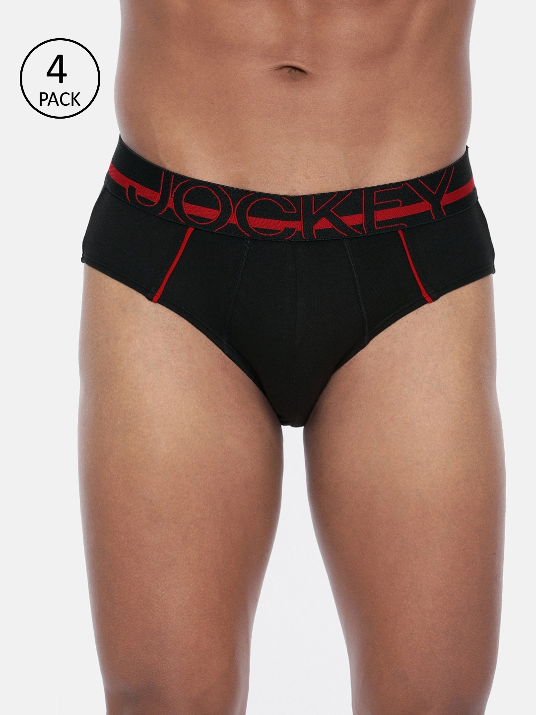 

Jockey Men Pack of 4 Black Solid Briefs