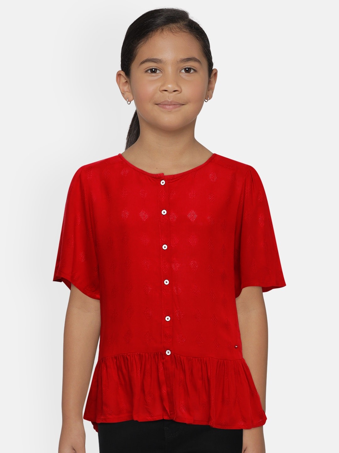 

Lee Cooper Girls Red Peplum Top