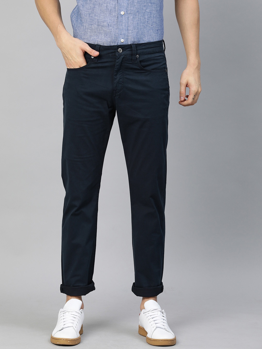 

Nautica Men Navy Blue Regular Fit Solid Chinos