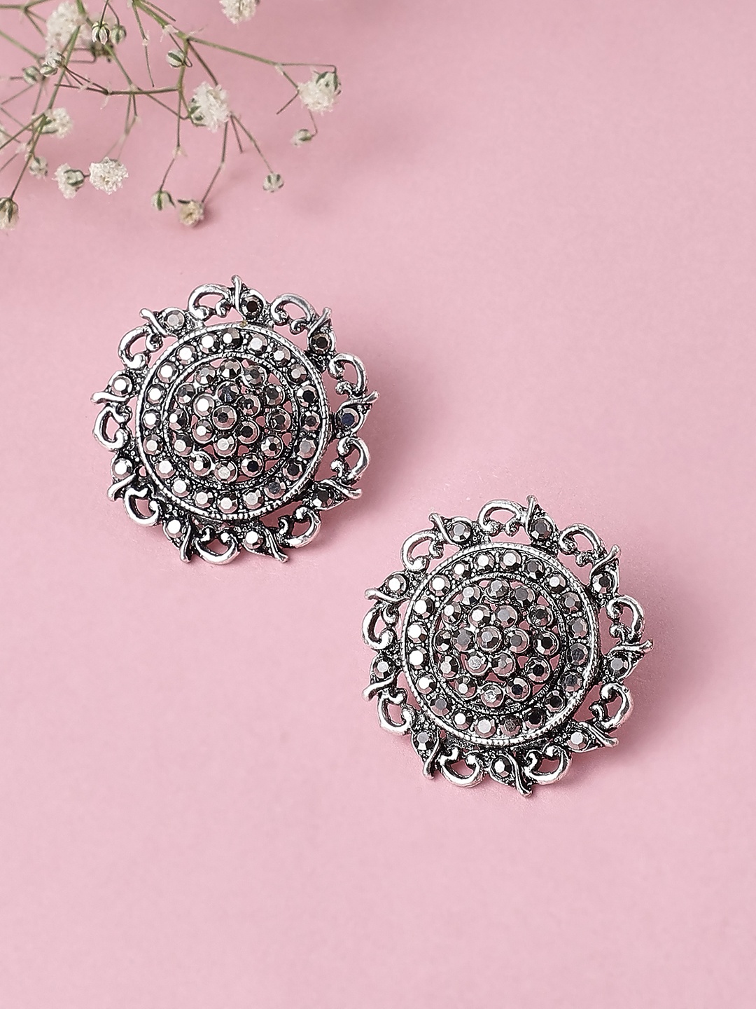 

Rubans Silver-Toned Classic Studs