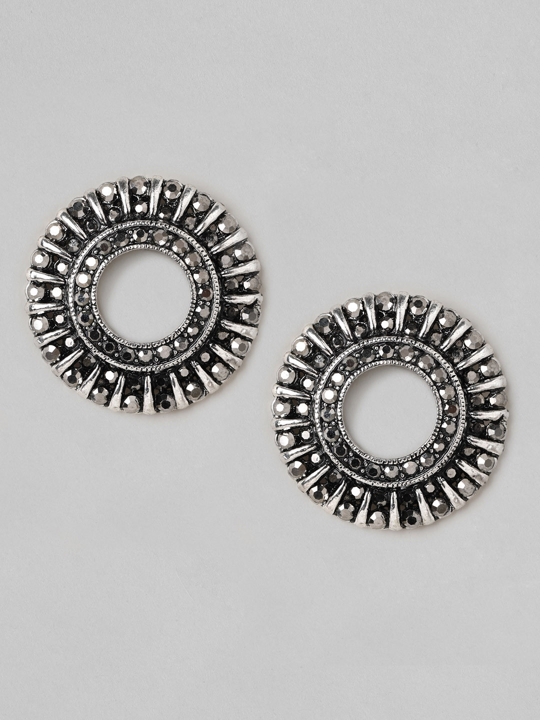 

Rubans Silver-Toned Circular Studs