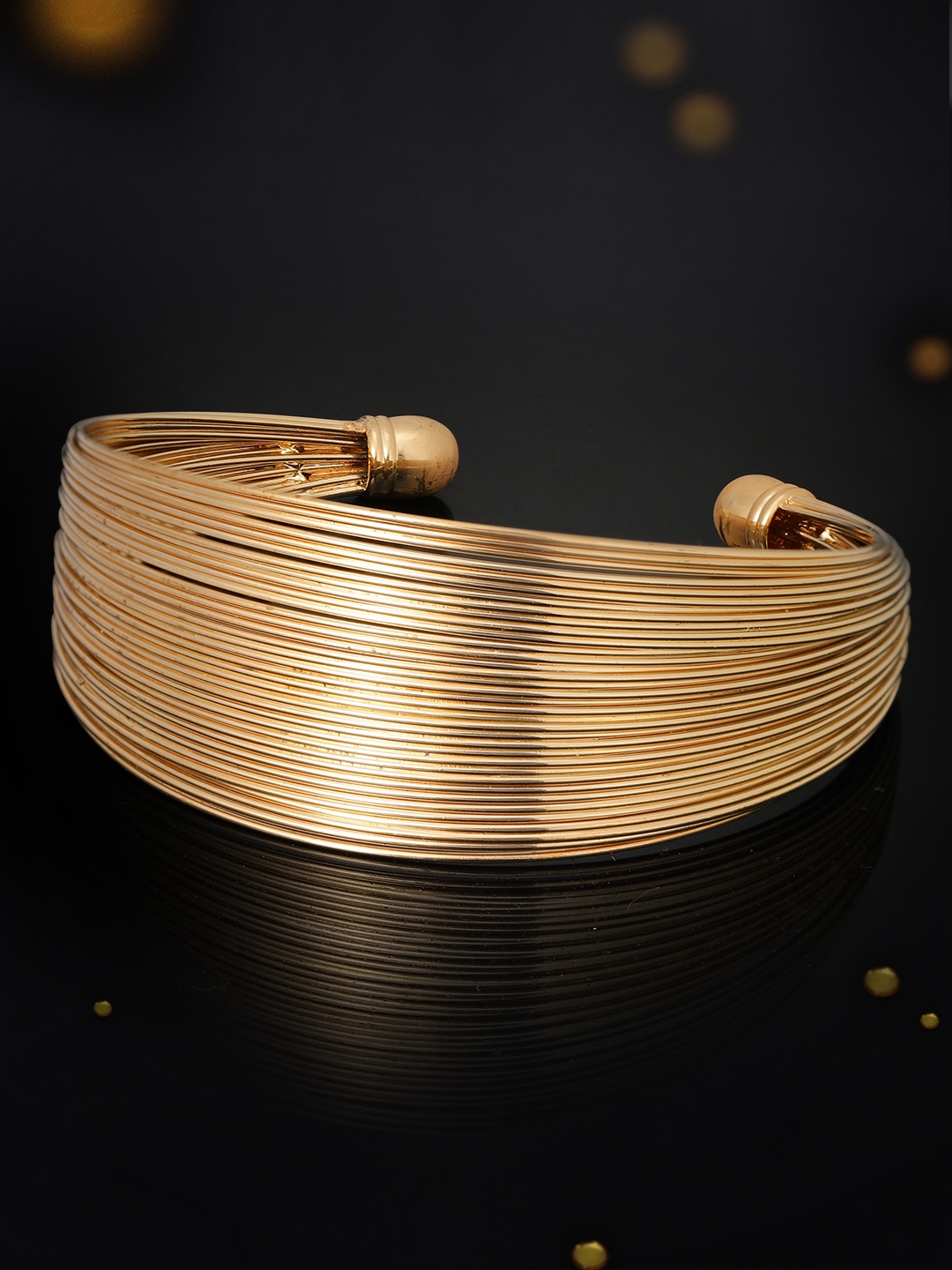 

Rubans Gold-Toned Multi String Handcrafted Cuff Bracelet