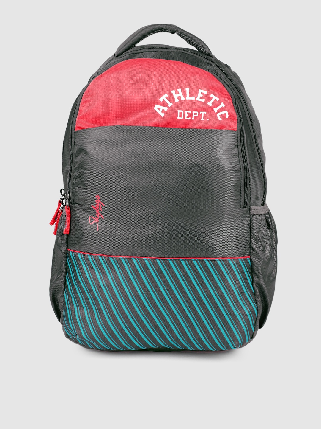 

Skybags Unisex Grey & Red TROIKA Backpack