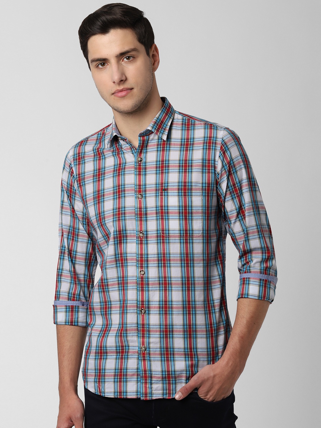 

Peter England Men Multicoloured Slim Fit Checked Casual Shirt, Multi