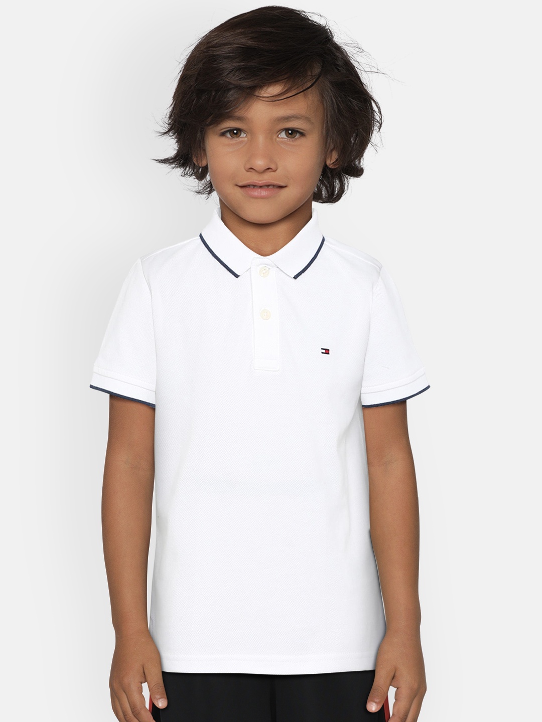 

Tommy Hilfiger Boys White Back Printed Polo Collar T-shirt