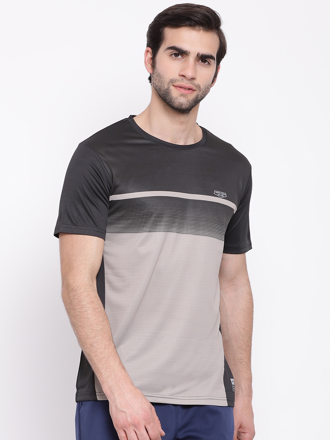 

Monte Carlo Men Black & Grey Printed Round Neck T-shirt