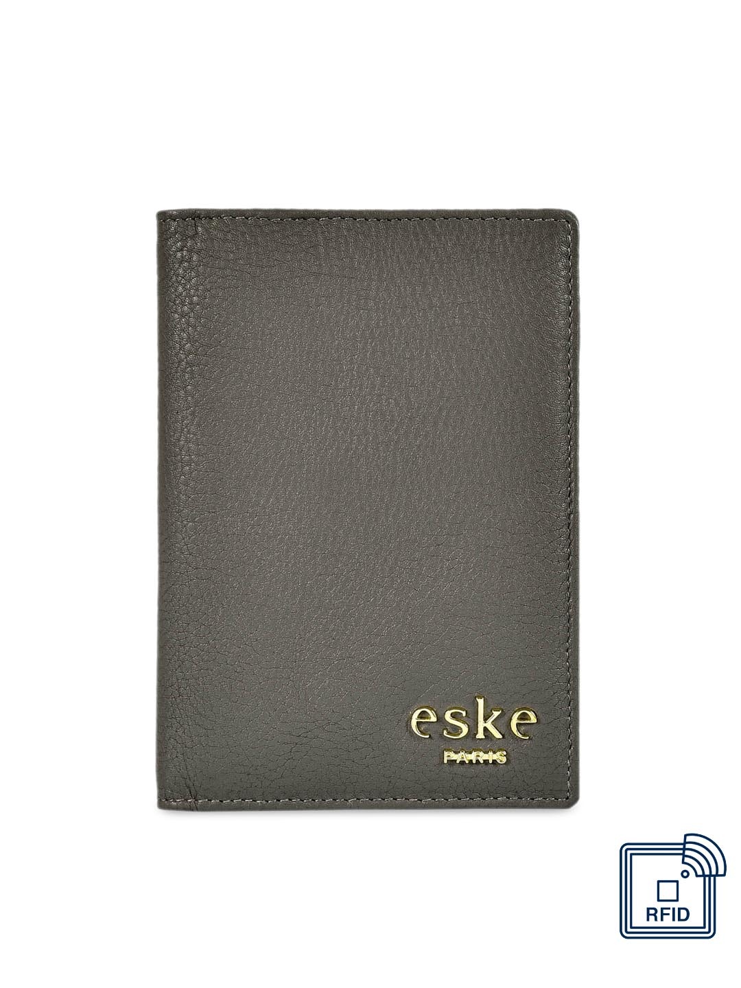 

Eske Unisex Grey Textured Caigo Leather Passport Holder