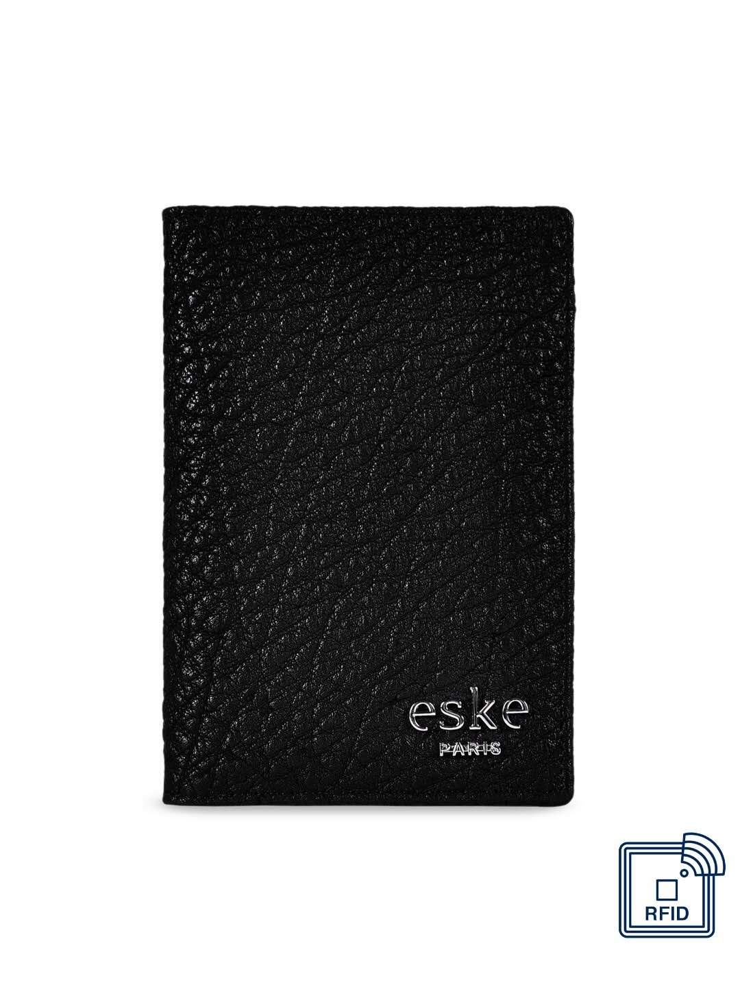 

Eske Unisex Black Textured Enticer Leather Passport Holder