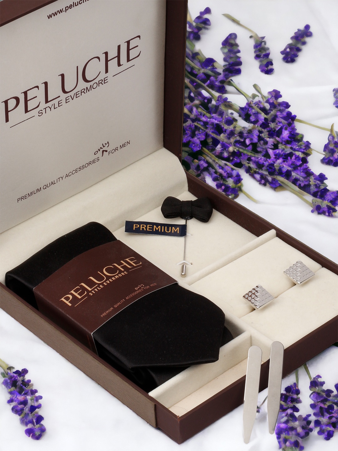 

PELUCHE Men Black & Silver-Toned Accessory Gift Set