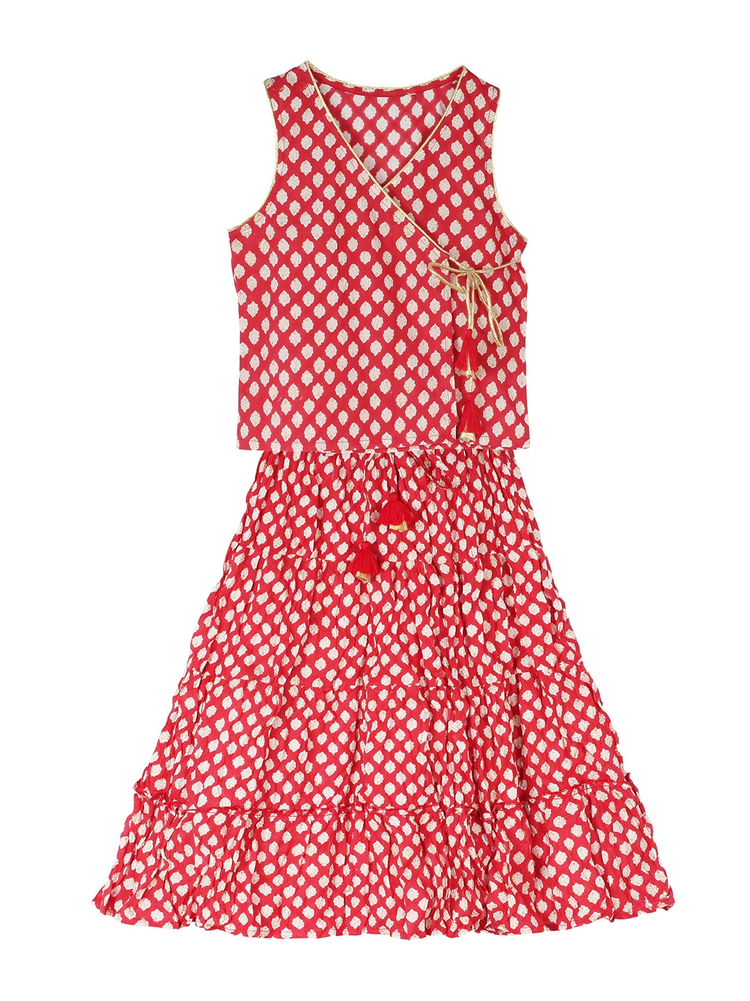 

My Little Lambs Red Ready to Wear Lehenga with Blouse