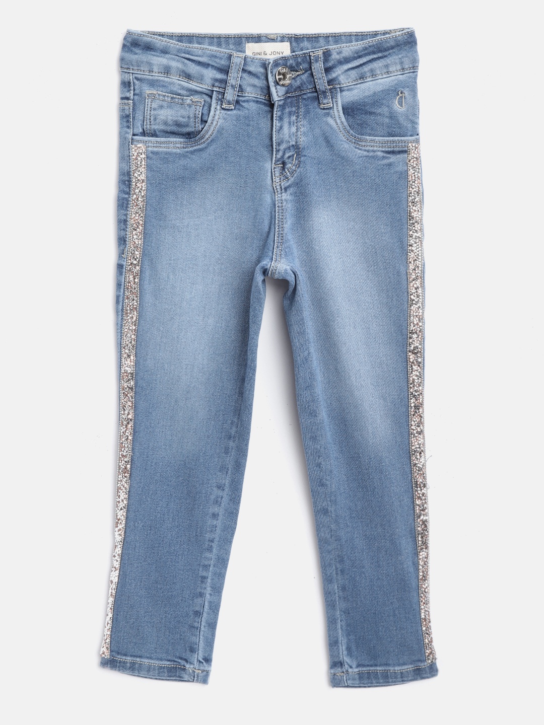 

Gini and Jony Girls Blue Regular Fit Mid-Rise Clean Look Stretchable Jeans