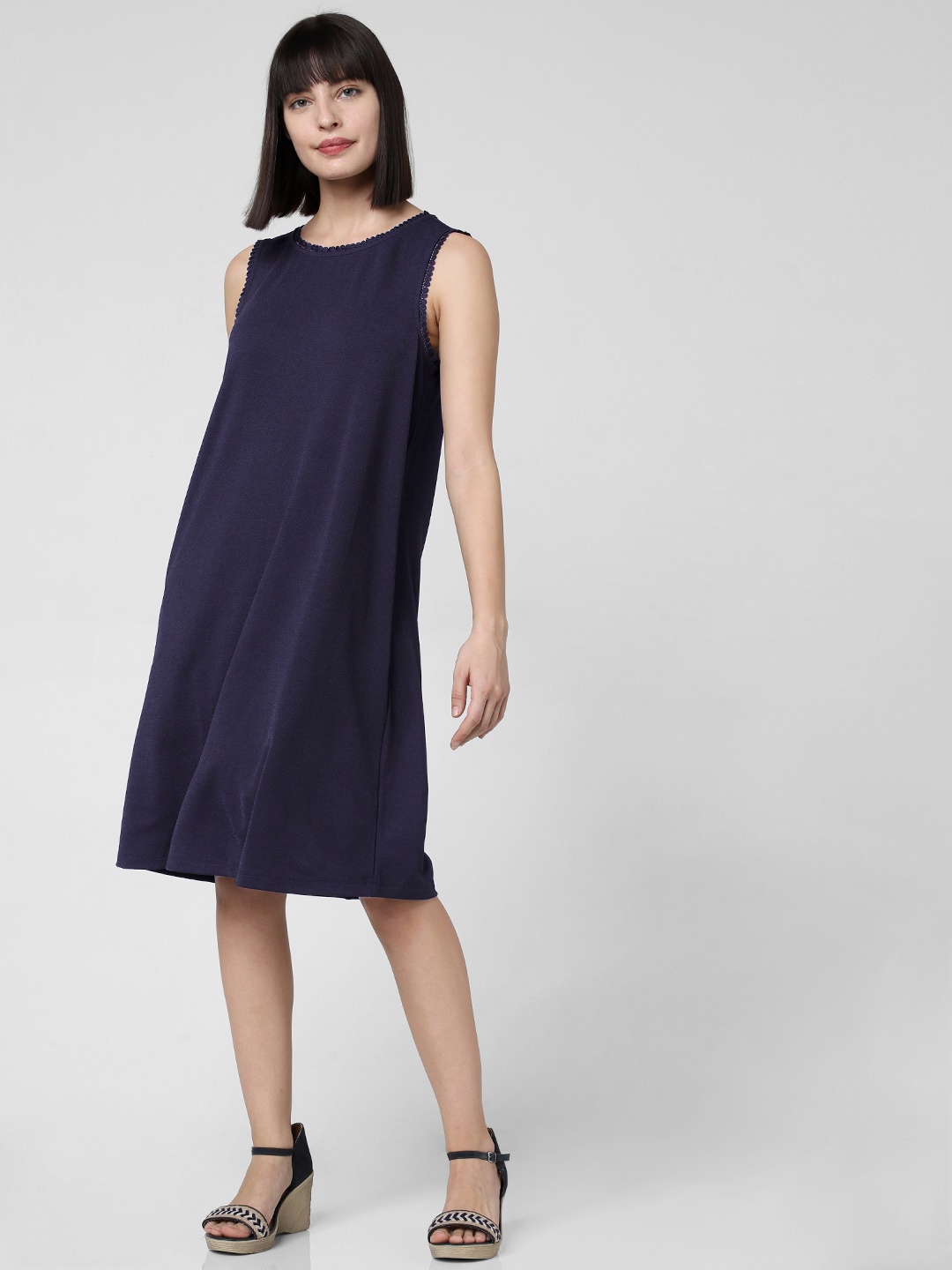 

Vero Moda Women Navy Blue Solid A-Line Dress