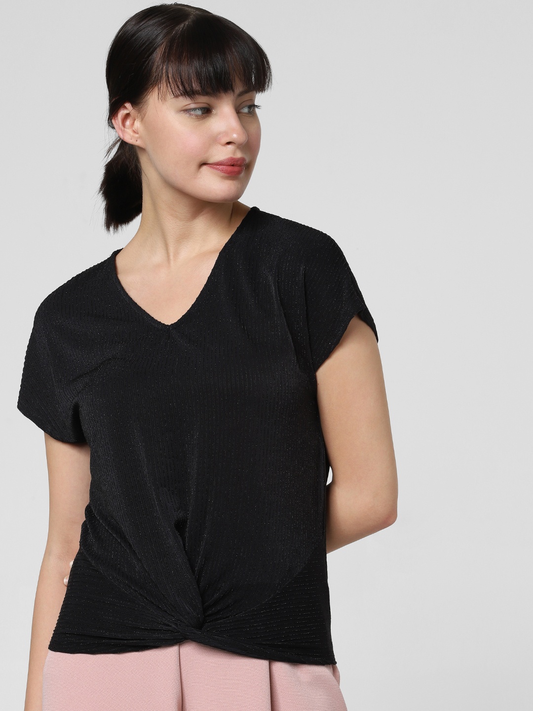 

Vero Moda Women Black Self Design Top