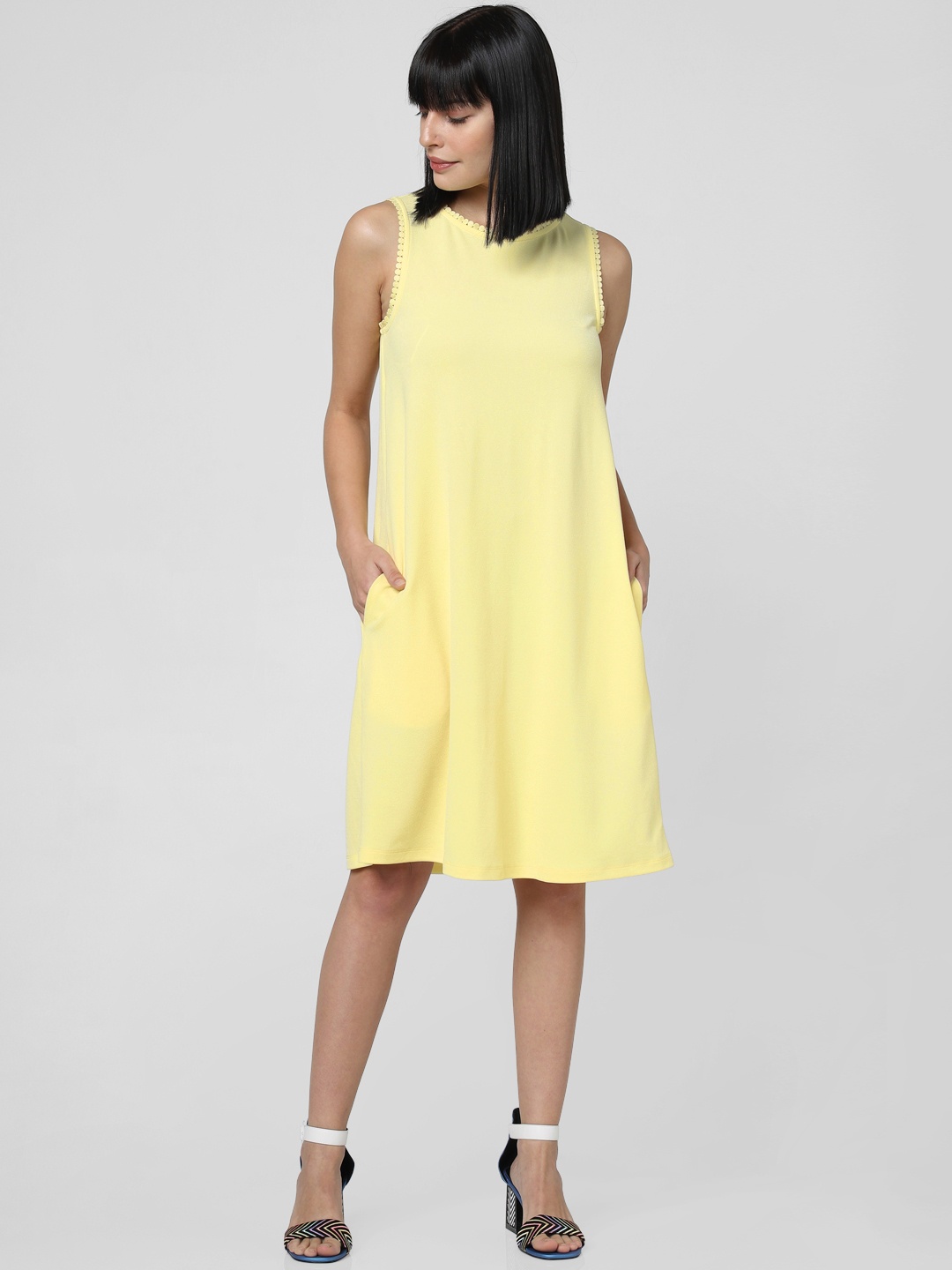 

Vero Moda Women Yellow Solid A-Line Dress