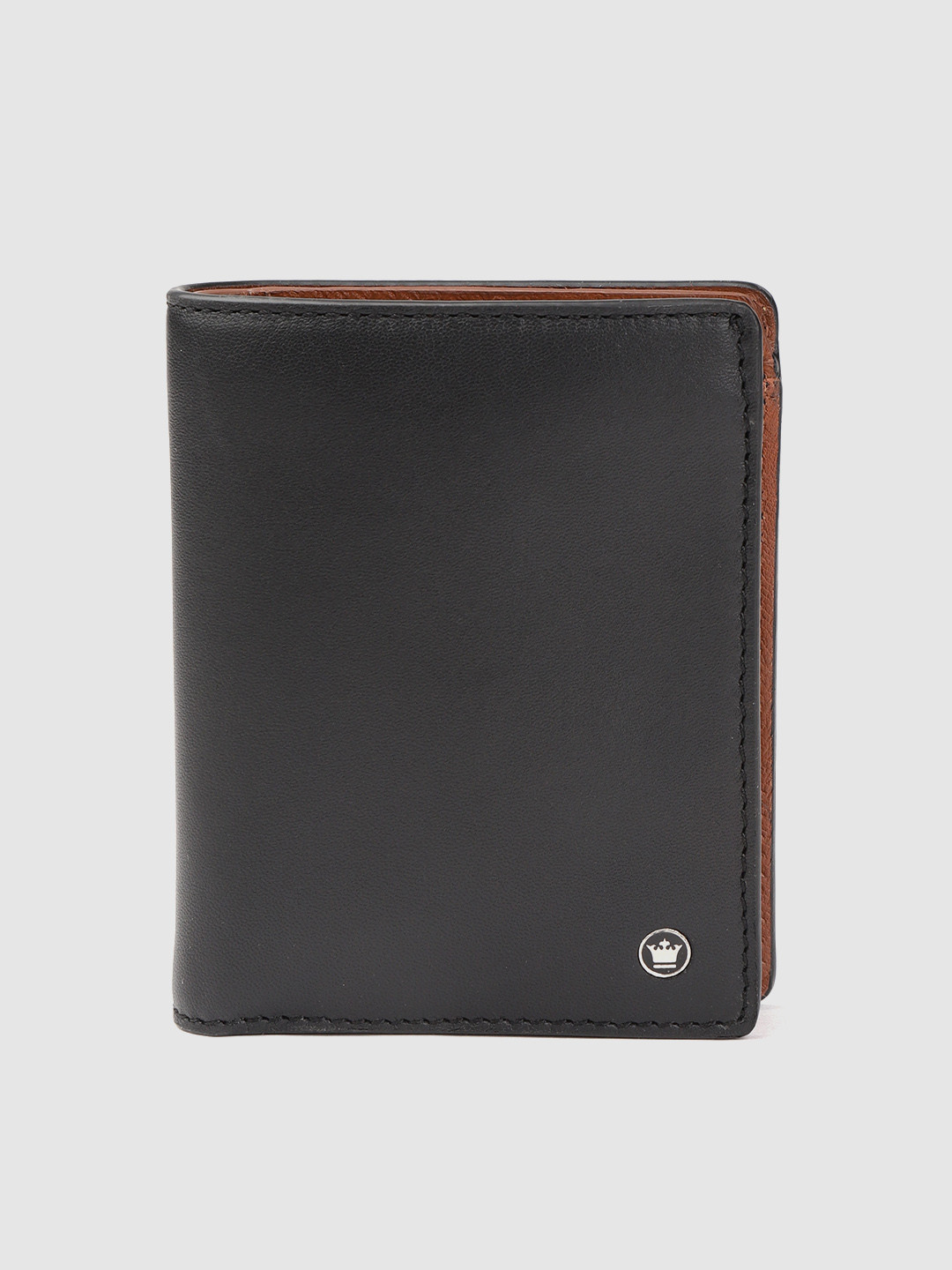 

Louis Philippe Men Black Leather Two Fold Wallet