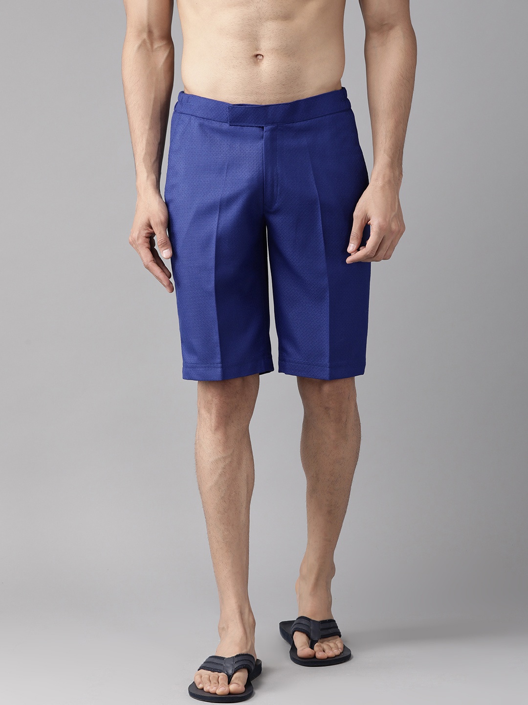 

Shaftesbury London Men Blue Self Design Slim Fit Surfing Sports Shorts