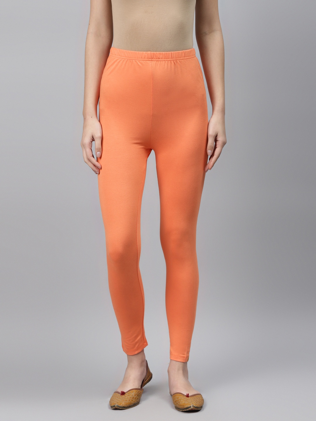 

AURELIA Women Orange Solid Ankle-Length Leggings