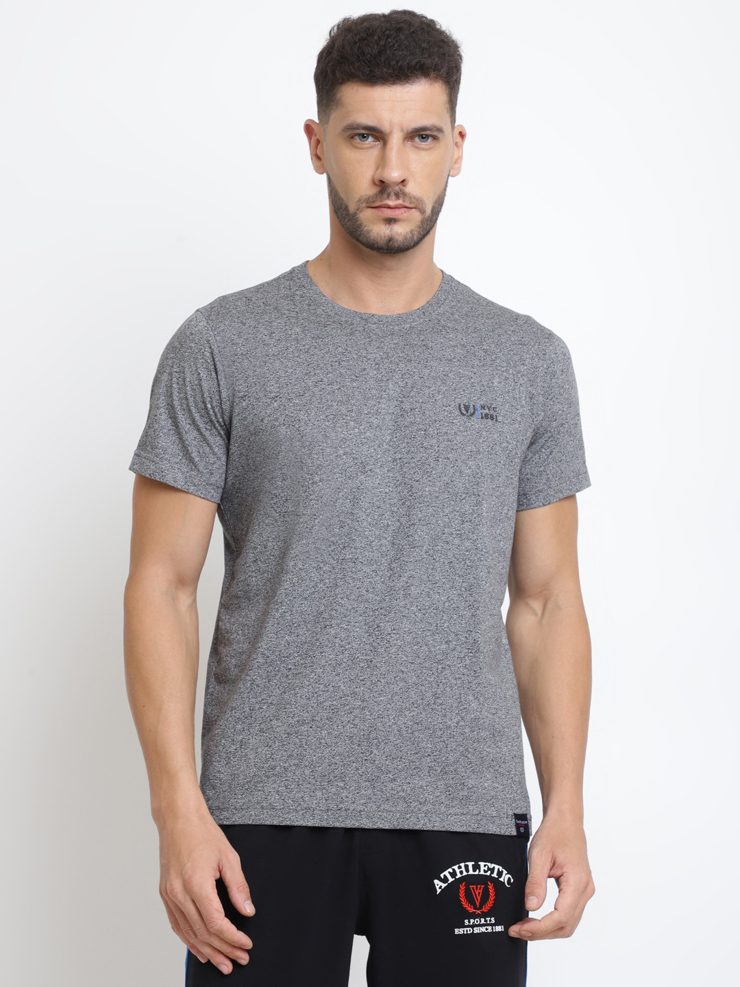 

Van Heusen Men Solid Round Neck T-shirt, Grey
