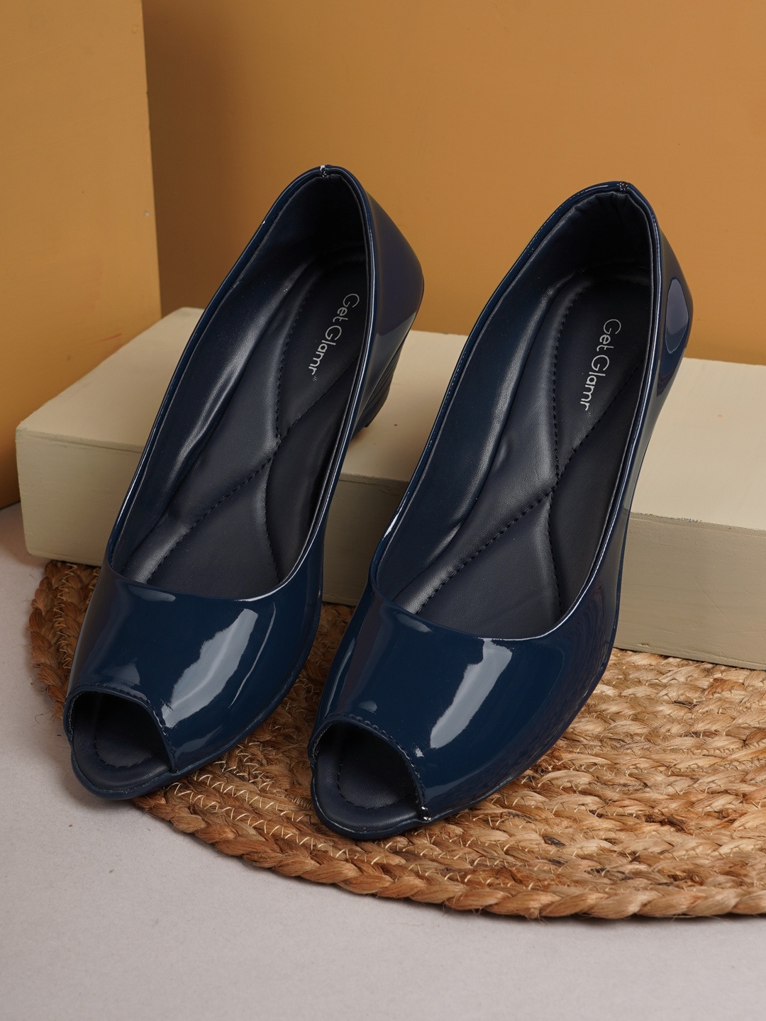 

Get Glamr Women Navy Blue Solid Wedges