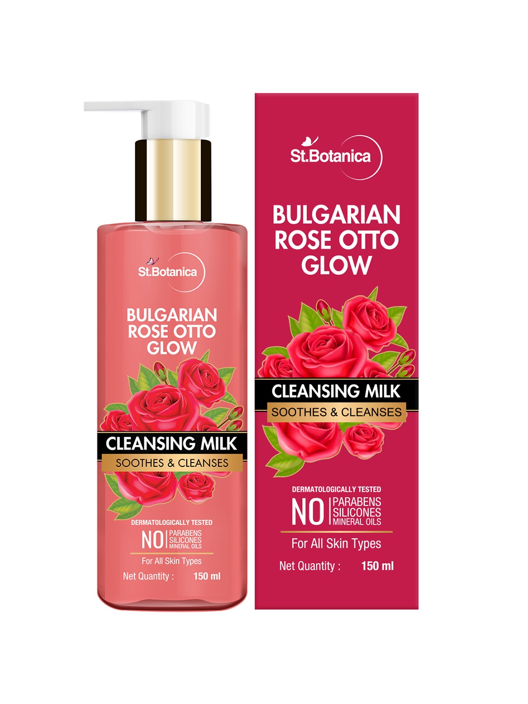

StBotanica Bulgarian Rose Otto Glow Cleansing Milk 150 ml, Red