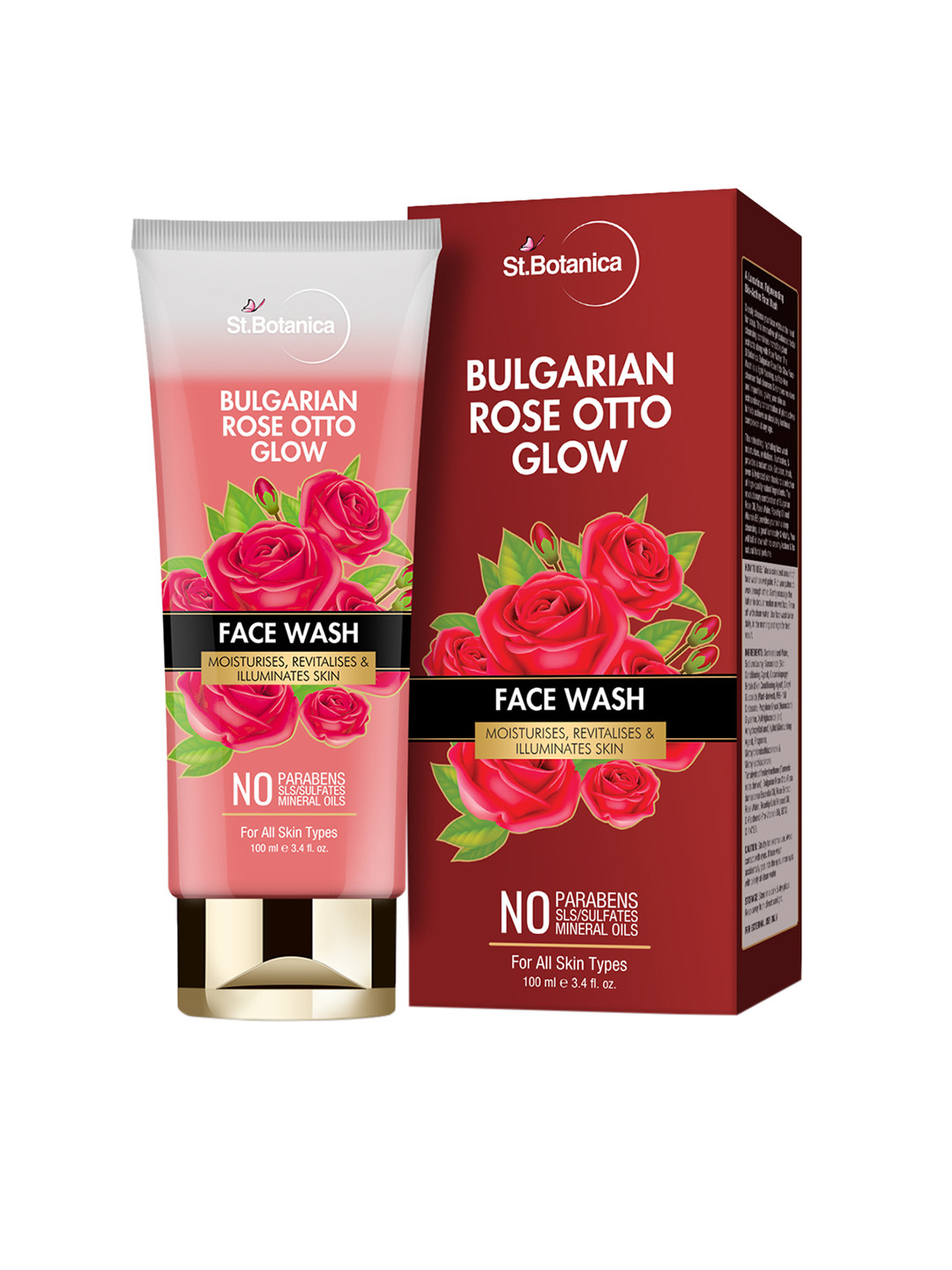 

StBotanica Bulgarian Rose Otto Glow Face Wash 100ml, Red