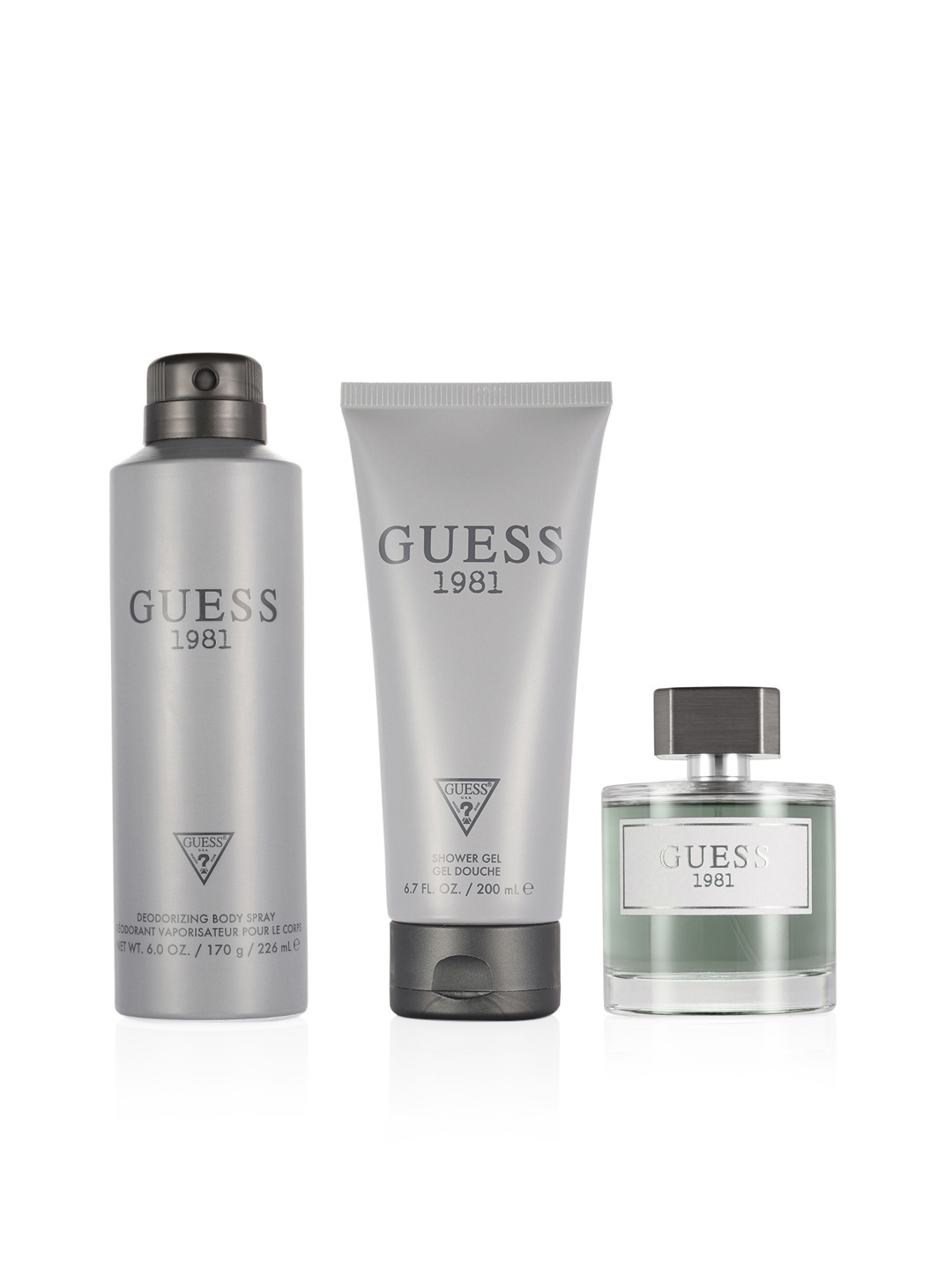 

GUESS Men 1981 Eau de Toilette - Shower Gel - Deodorant Gift Set, Grey