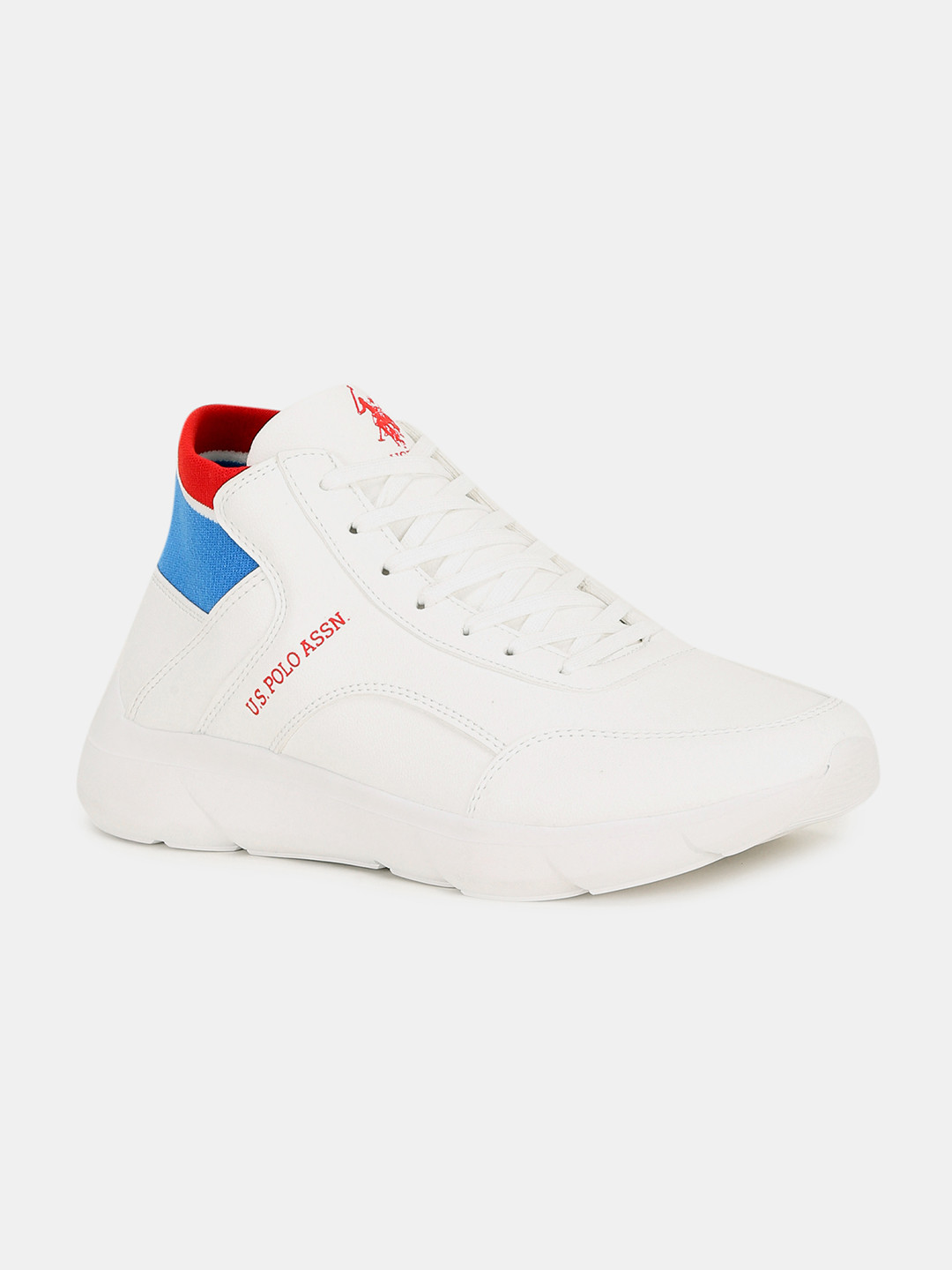 

U.S. Polo Assn. Men White Solid High-Top Sneakers