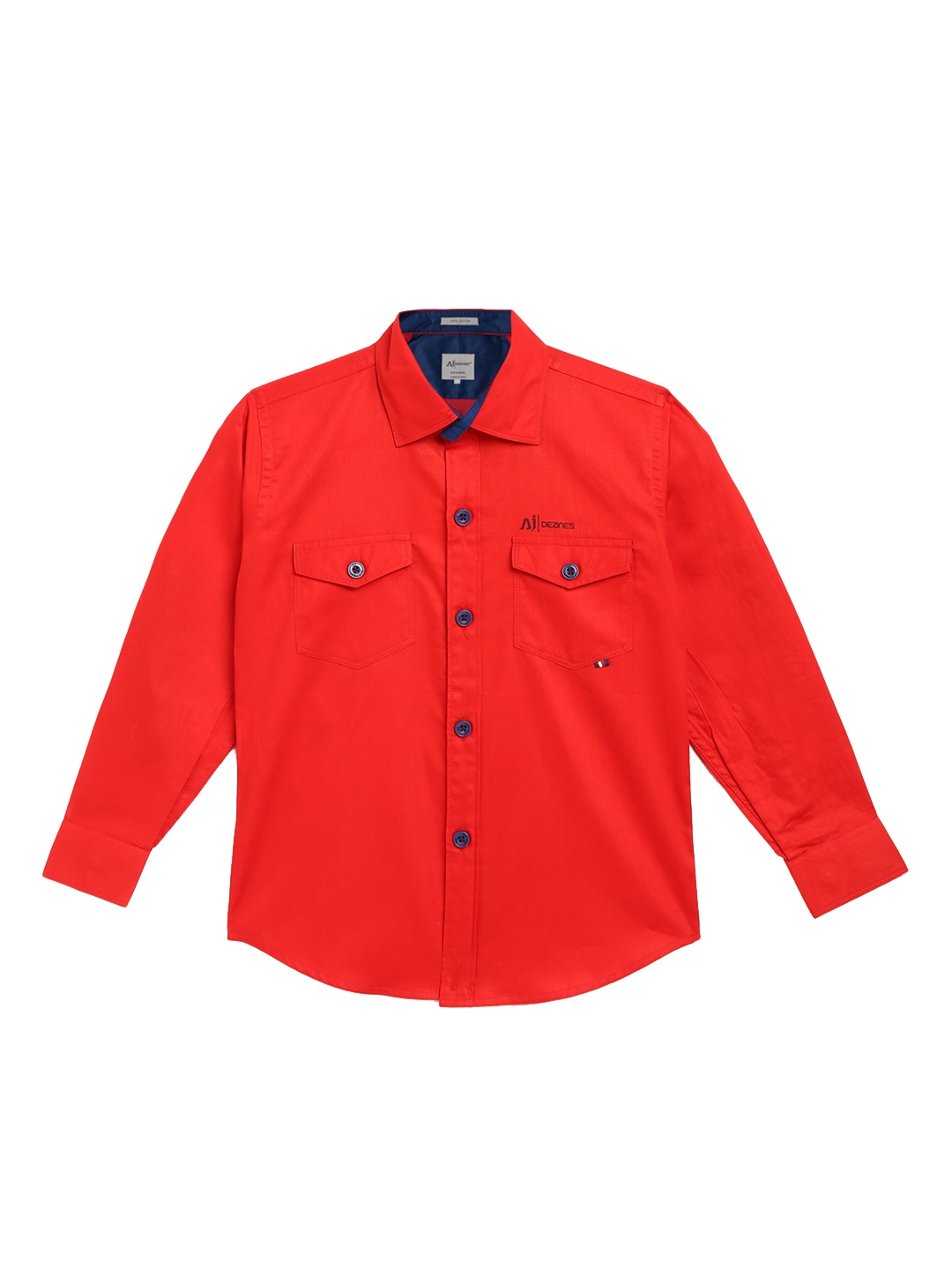 

Aj DEZInES Boys Red Comfort Casual Shirt