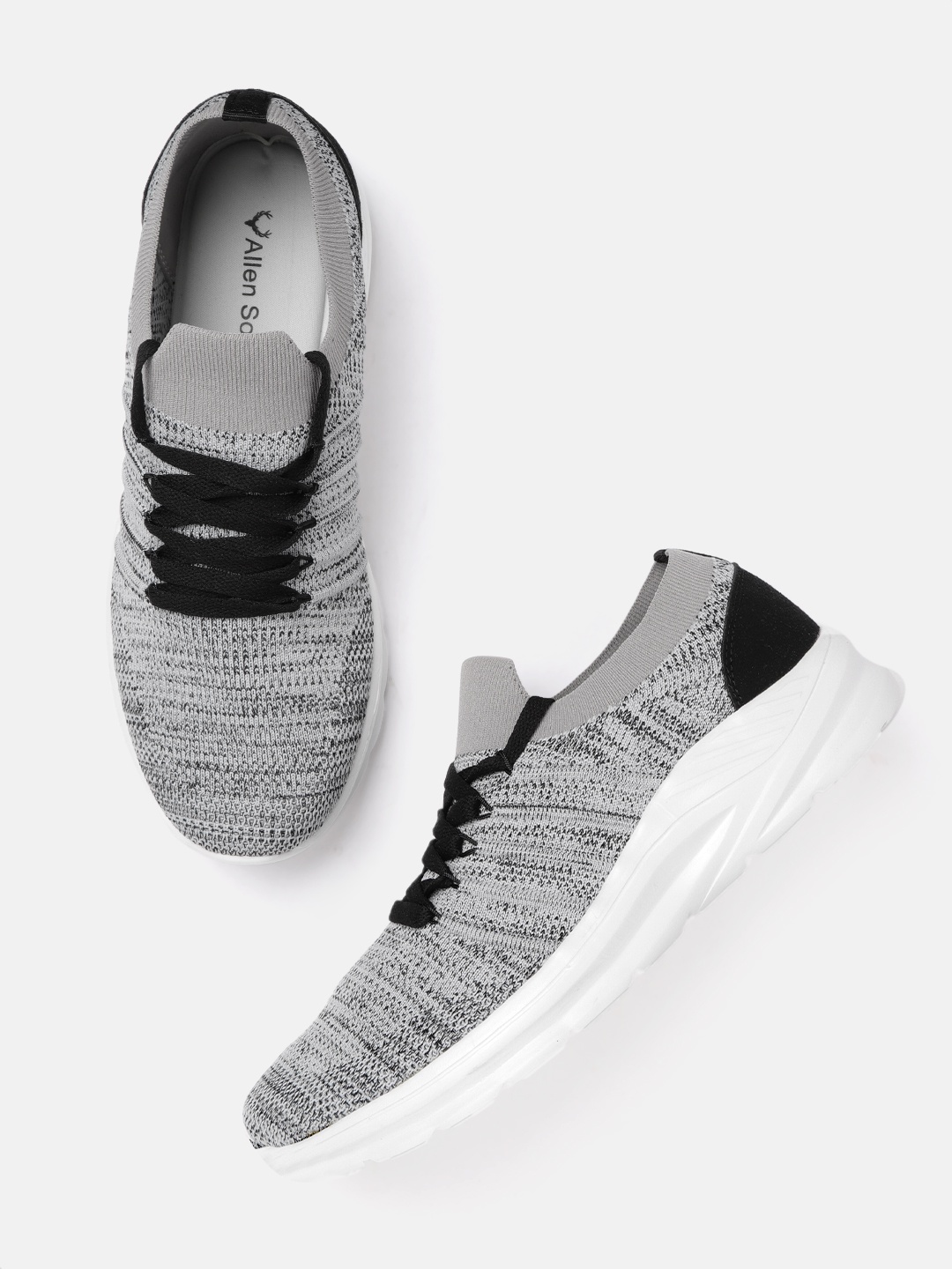 

Allen Solly Men Grey & Black Woven Design Sneakers