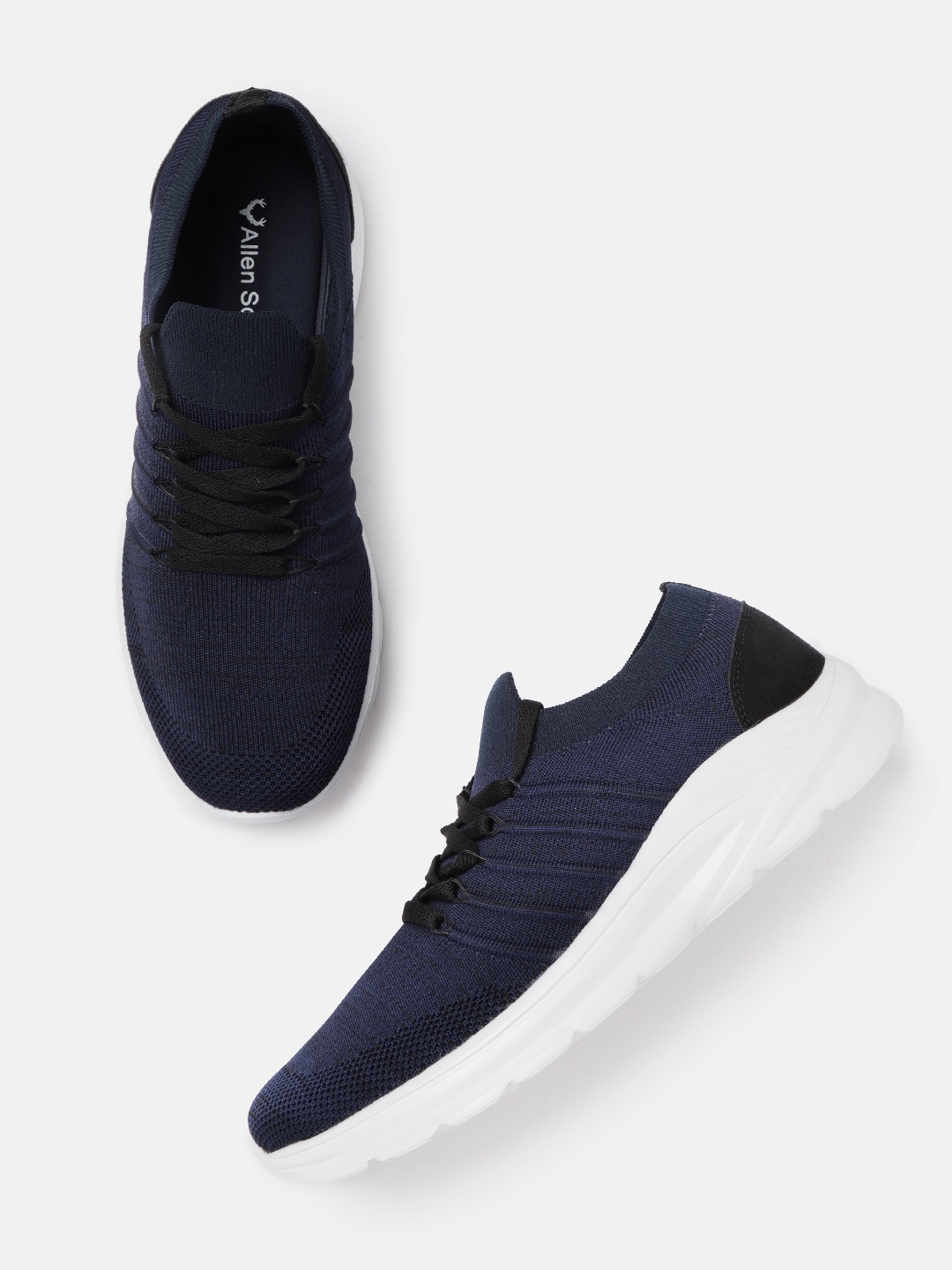 

Allen Solly Men Navy Blue Woven Design Sneakers