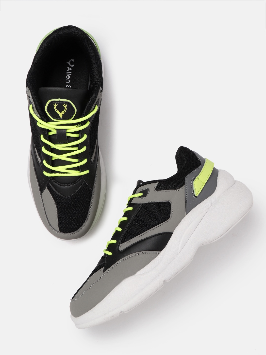 

Allen Solly Men Black & Grey Colourblocked Sneakers
