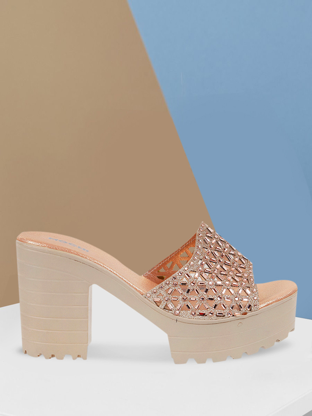 

Mochi Women Gold-Toned Embellished Heels
