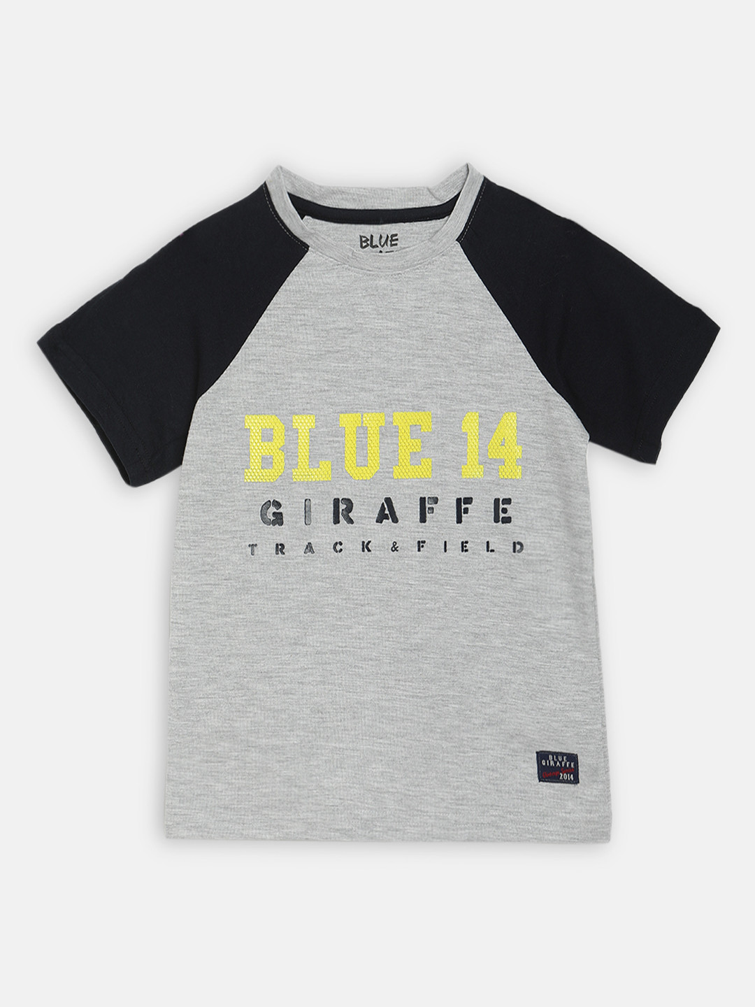 

Blue Giraffe Boys Grey Printed Round Neck T-shirt