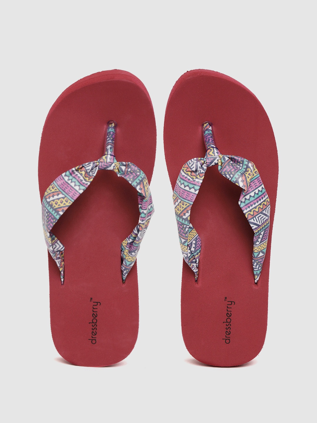 

DressBerry Women Multicoloured Printed Thong Flip-Flops, Multi