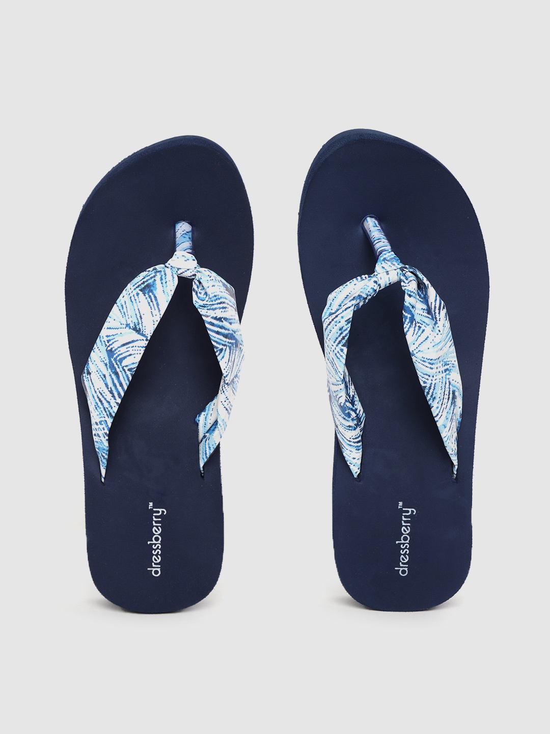 

DressBerry Women Blue & White Printed Thong Flip-Flops