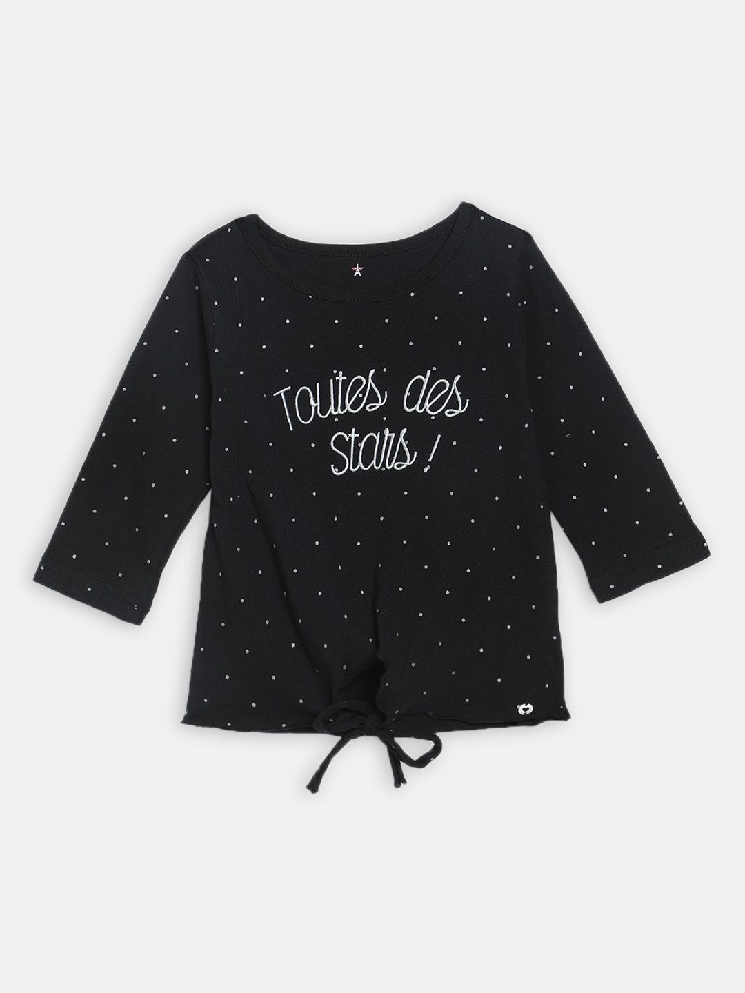 

ELLE Girls Black & White Printed Pure Cotton Top