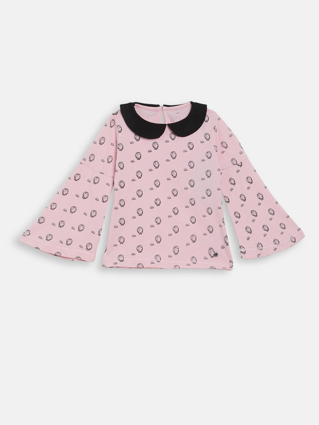 

ELLE Girls Pink & Black Printed Top