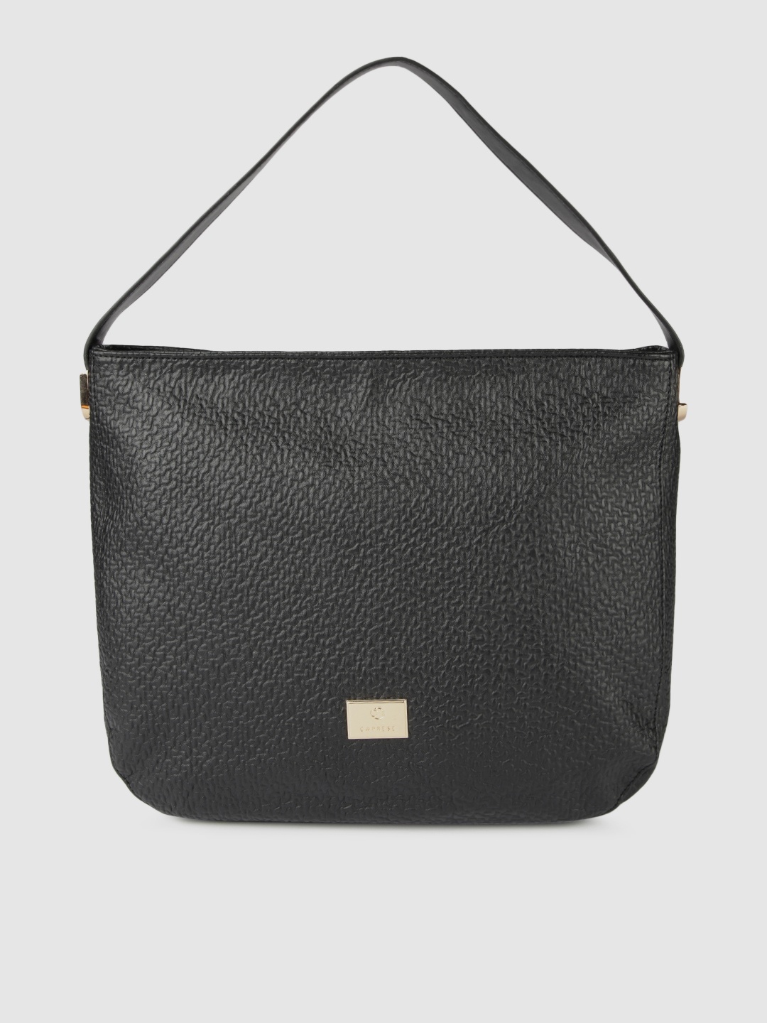 

Caprese Black Solid Hobo Bag