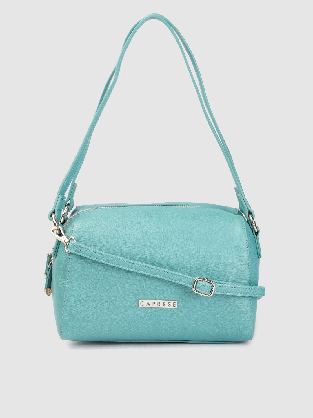

Caprese Blue Saffiano Textured PU Bowling Shoulder Bag
