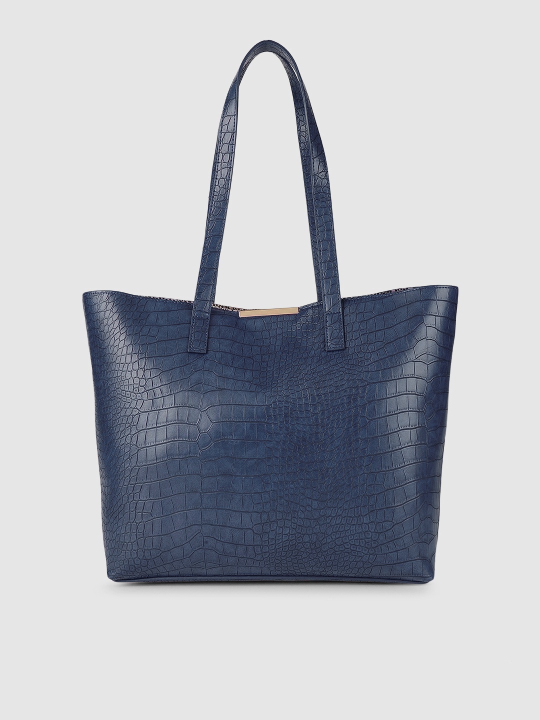 

Caprese Navy Blue Textured Tote Bag