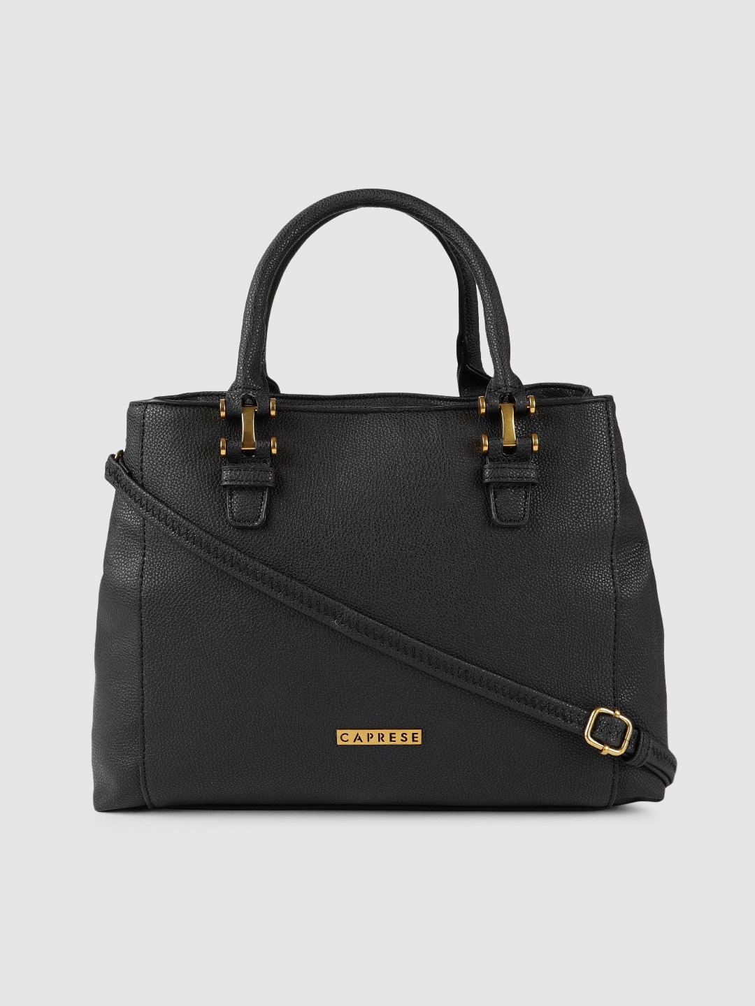 

Caprese Black Solid Handheld Bag