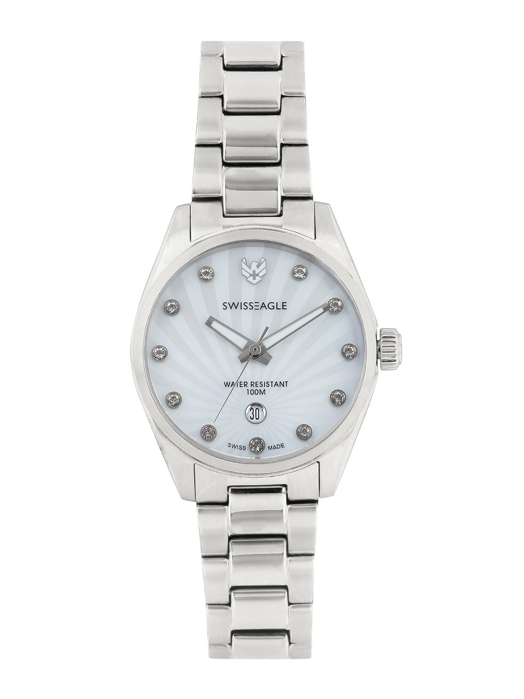 

Swiss Eagle Women Pearly White Dial Watch SE-6048-22