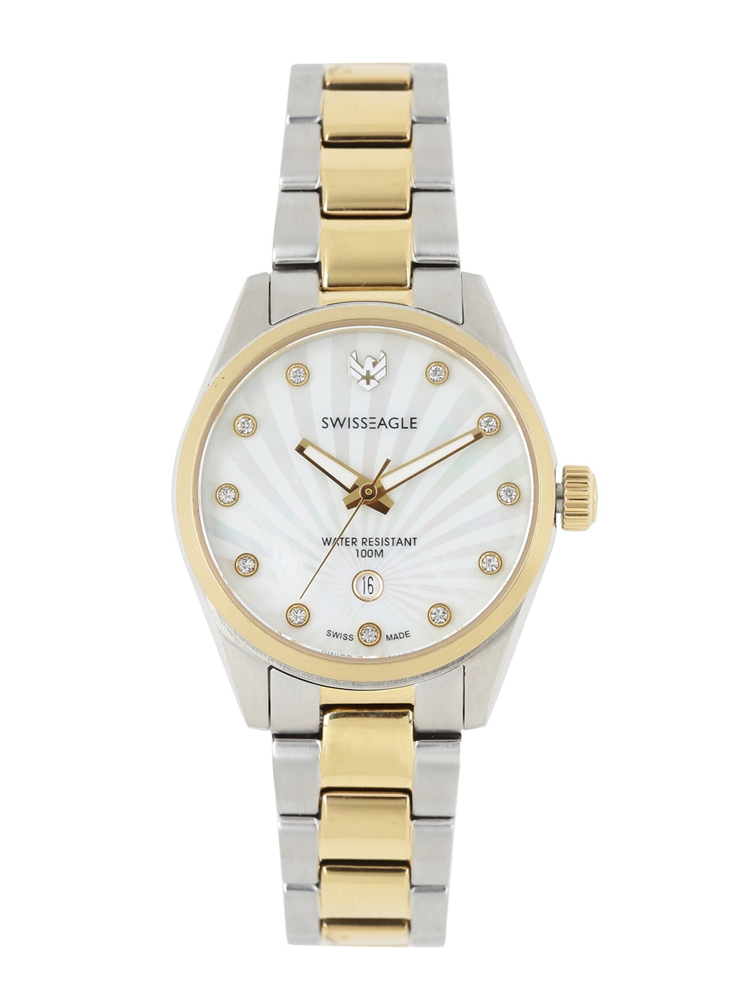 

Swiss Eagle Women Pearly White Dial Watch SE-6048-33